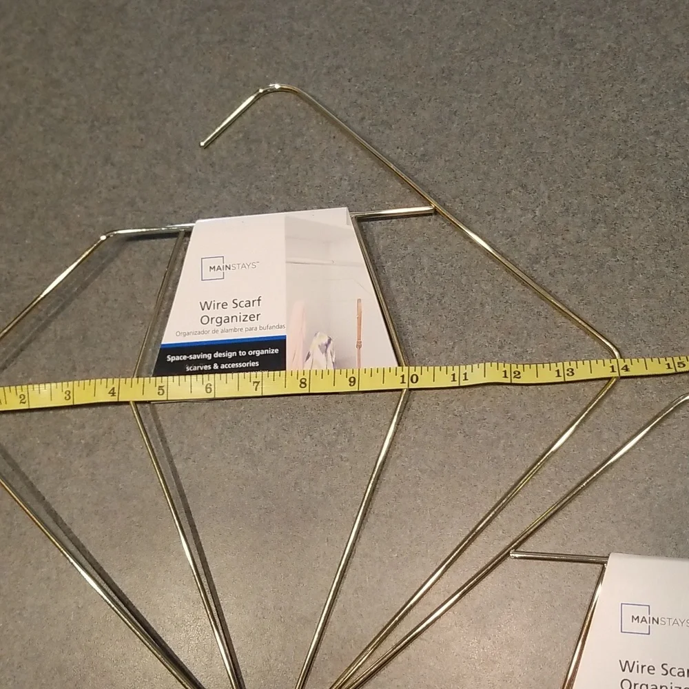 2 pack Mainstays Wire Scarf organizer new with tags gold finish